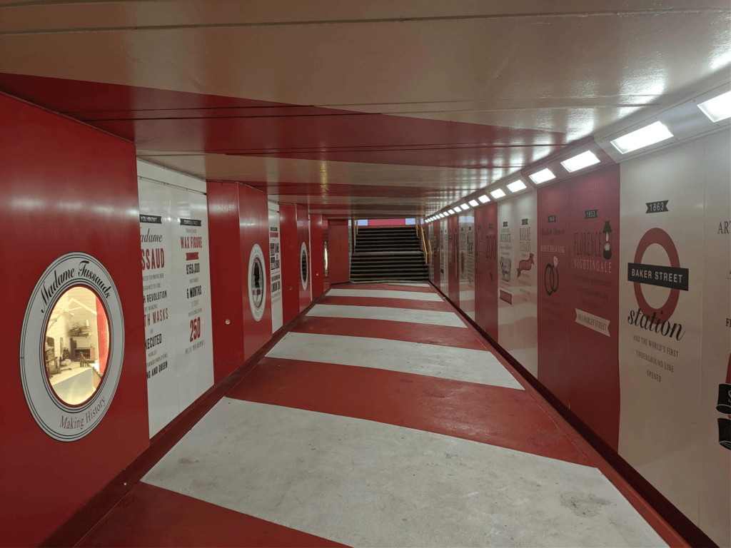 L'interno del Wonderpass di Baker Street. Foto di Davide Mantovani.